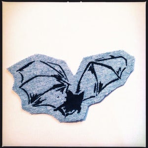Image of SICK Bat Patch - Light blue denim