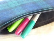 Image of Black Watch Tartan Pencil Case, Small Tech Pouch
