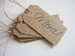 Image of étiquettes #kraft# "Merci !"