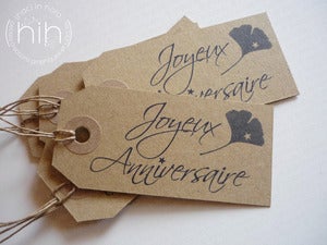 Image of étiquettes #kraft# "joyeux anniversaire"