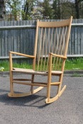 Image of Vintage Hans Wegner J16 beechwood rocking chair for FDB 1965