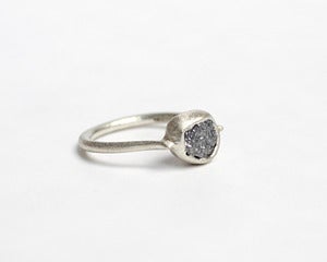 Image of Rough diamond ring, 9ct white gold
