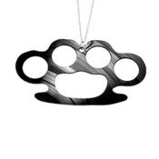 Image of Brass Knuckles Vinyl Record Necklace 