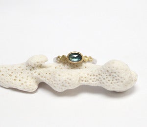 Image of Ocean blue rose cut sapphire ring