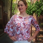 Image of Printed one-armed shawl