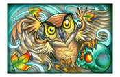 Image of Owl with Skull Print