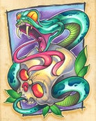 Image of Snake with skull print
