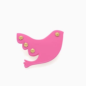 Image of Feather Brooch | Neon Fuchsia + Golden | 40% OFF!