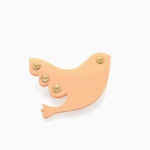 Image of Feather Brooch | Milky Peach + Golden | 40% OFF!