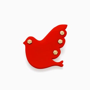 Image of Flock Brooch | Coral + Golden | 40% OFF!