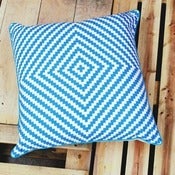 Image of Blue ZigZag Cushion Cover 