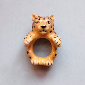 Image of Porcelain White Cheetah Ring by And Mary 