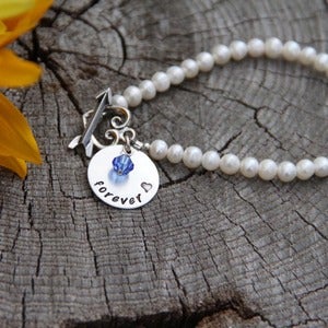 Image of Forever Pearl charm bracelet
