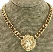 Image of LION FACE CHAIN NECKLACE
