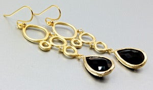 Image of Black Onyx Drop Earrings 