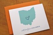 Image of Custom State Love Cards - Orange & Spearmint - Pack of 6