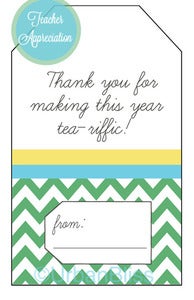 Image of Teacher Printable Tea Gift Tags