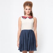 Image of isabel dress cream/navy/red
