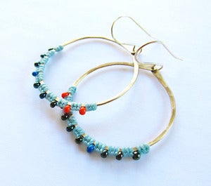 Image of Gold & Silver Full Moon Rising Earrings in Spring Colors!!