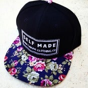 Image of Black and Navy Blue Floral Self Made Snapback
