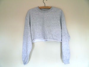 Image of Grey Marl Cropped Sweater