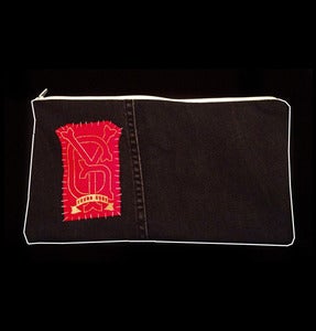 Image of SICK X YOUNG GUNS Pencil case 'FANCY WALLPAPER' GOLD/RED LOGO