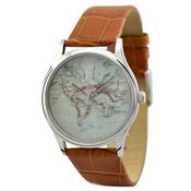 Image of Vintage Map Watch (World) in Silver