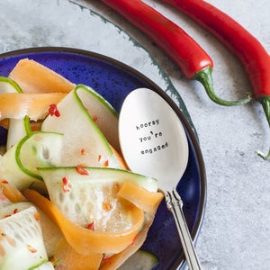 Image of 'Hooray you're engaged' Dessert Spoon