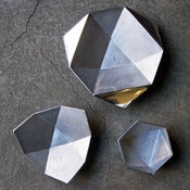 Image of set of 3 aluminum origami bowls