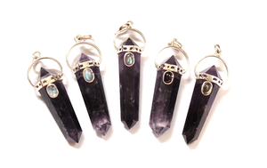 Image of Large Amethyst Point Wand Necklace