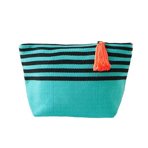 Image of Medium Tassel Bag Turquoise/Black