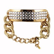 Image of Gold Chain Swarovski Crystal Tag Bracelet