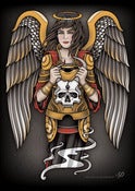 Image of Angel Holding Devil Skull Print