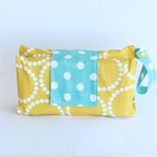 Image of diaper clutch - yellow rings 