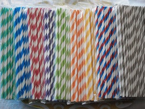 Image of Striped Paper Straws