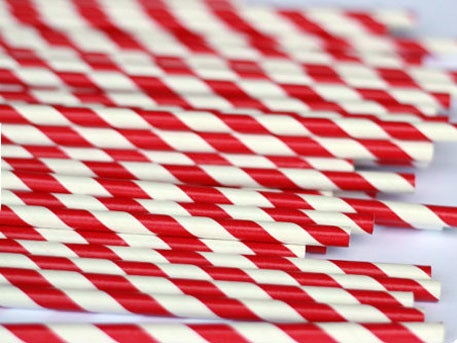 Image of Striped Paper Straws