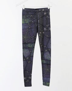 Image of MATRIX Leggings - Green/Purple Fractal