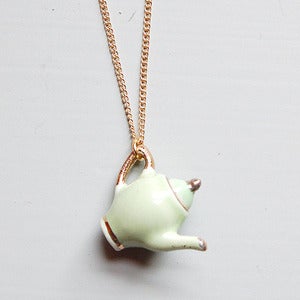 Image of Mint Green Teapot Necklace by And Mary 