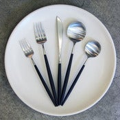 Image of 5 piece Goa brushed steel cutlery set
