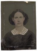Image of TINTED 1/4 PLATE TINTYPE OF A PRETTY WOMAN WITH BLUE EYES 