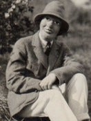 Image of WOMAN or MAN IN A CREEPY MASK VINTAGE SNAPSHOT PHOTO 