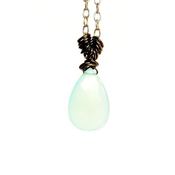 Image of Wailana Long - Aqua chaldecony drop necklace 