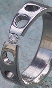 Image of Titanium Tension Set Round Diamond Engagement Ring