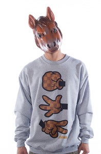 Image of Rock Paper Cut Grey Crew - LOUIE
