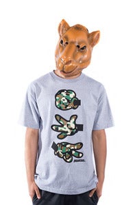 Image of Rock Paper Cut Grey Tee - Camo