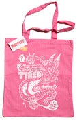 Image of "Tired All the Time" tote bag in pink