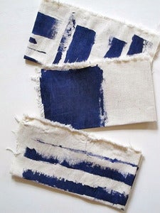 Image of hand painted navy blue napkins