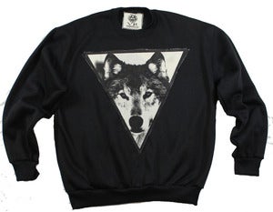 Image of UNISEX BLACK WOLF CREWNECK 