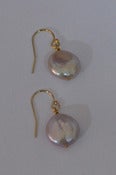 Image of Pale Pink Coin Pearl Earrings