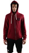 Image of Patch Zip Hoodie Red Heather